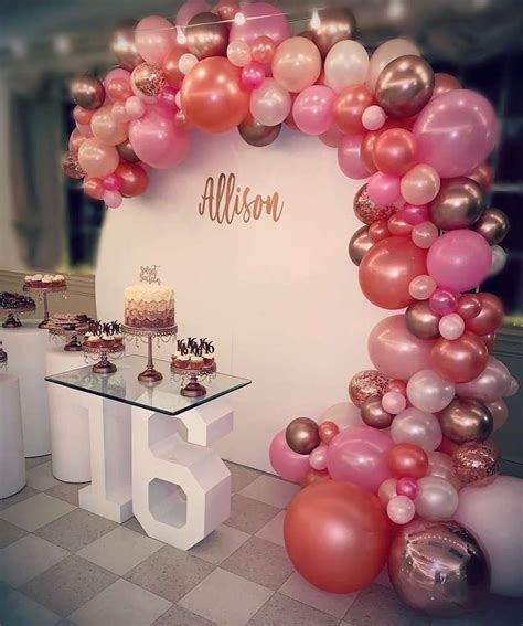 rose gold sweet 16 birthday party ideas photo 1 of 19 in 2020 sweet 16 party decorations