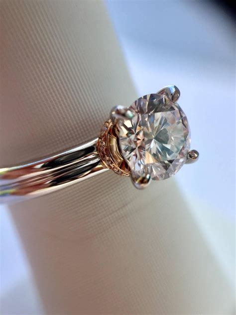 Certified 128 Carat Very Light Pink Round Diamond Solitaire Engagement