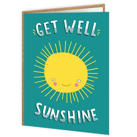 Personalised Cards Get Well Sunshine Greeting Card With Message