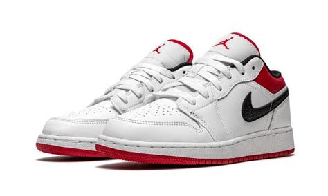 Air Jordan 1 Low Gs ”white Gym Red” Pro Basketball