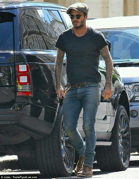 Mens Jeans T Shirt And Hat David Beckham Style Outfits Casual Style