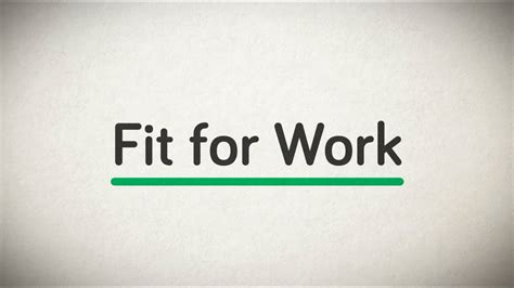 Fit For Work Are You Fit For Work Youtube