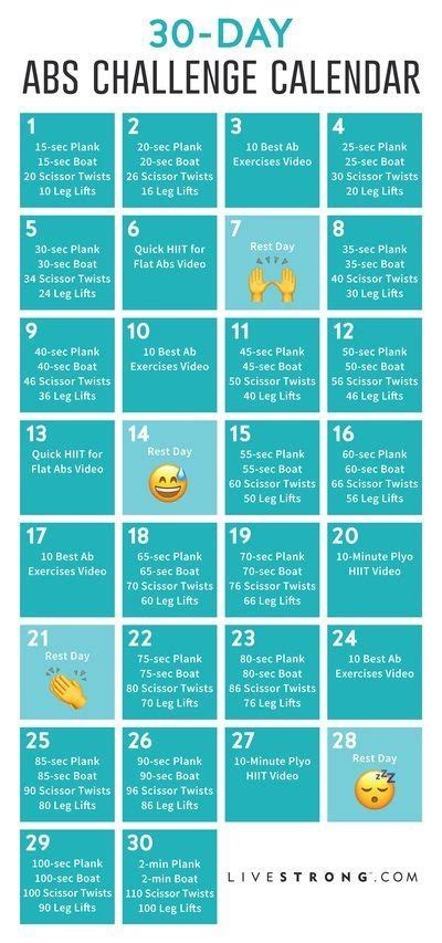 Unique 30 Day Ab Challenge Printable Calendar Free Printable Calendar