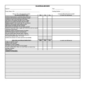 Weekly Scaffold Inspection Checklist Form Fill Out And Sign Printable