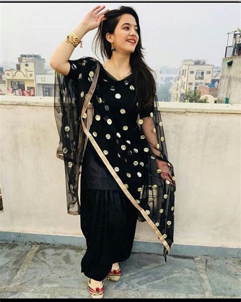 Black Silk Punjabi Salwar Kameez Readymade Custom Made Dress Etsy