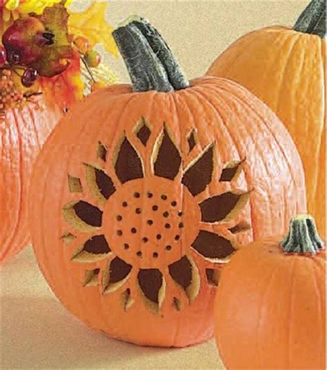 Sunflower Pumpkins At Diy Pumpkin Carving Pumpkin Carving