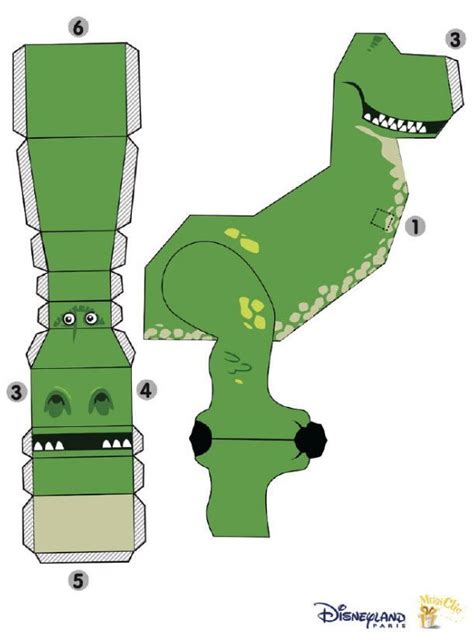 Printable 3d Paper Dinosaur Template