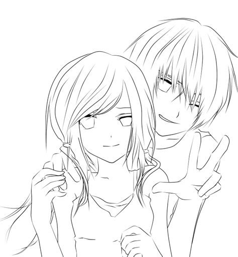 Anime Couples In Love Coloring Page Coloring Home