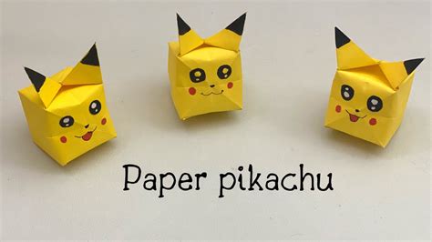 Origami Pikachu Paper Pikachu Easy Paper Crafts Simple Crafts For