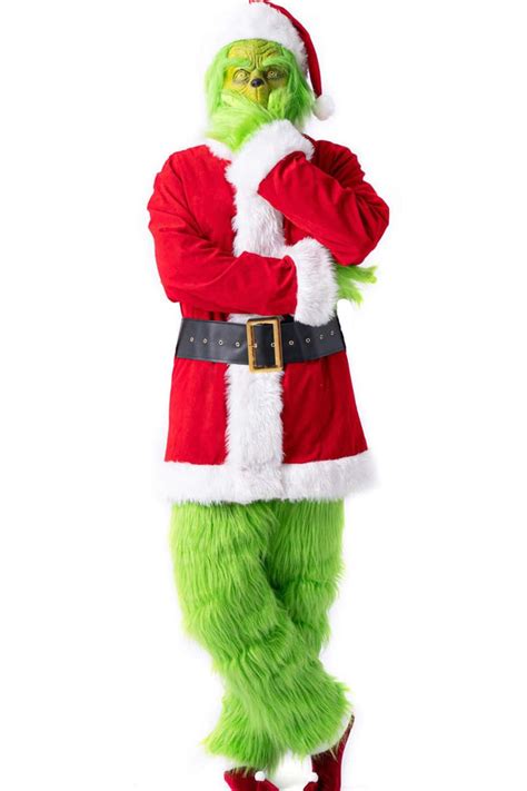 Adult The Grinch Costume Outfit Faux Fur Hallowitch Costumes