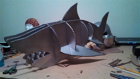 Diy Cardboard Shark Shark Costumes Diy Cardboard Cardboard Fish
