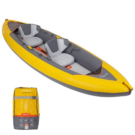 Inflatable 2 Person Touring Kayak X100 High Pressure Dropstitch Floor
