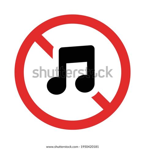 No Music Sound Allowed Sign Vector Stock Vector Royalty Free