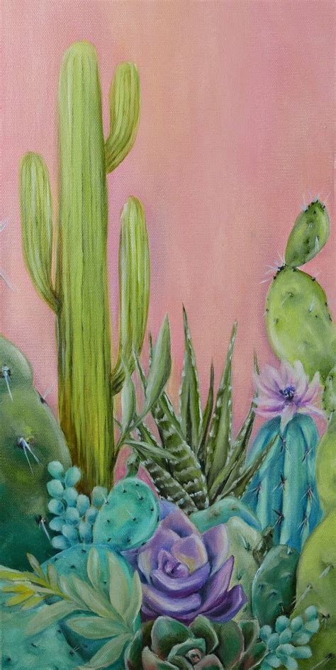 Large Cactus Print Succulent Artworkcactus Paintingcactus Etsy In