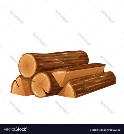 Firewood Wood Log Or Timber Royalty Free Vector Image