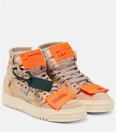 Off White 30 Court Canvas And Suede Sneakers Editorialist