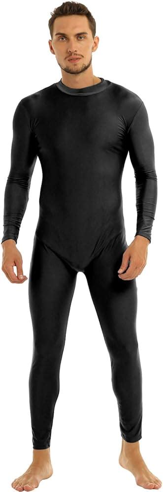 iiniim mens adult spandex turtleneck one piece zentai unitard full bodysuit costume newest and