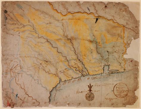 Texas 1822 Mapa Geografico Stephen F Austin Manuscript Map