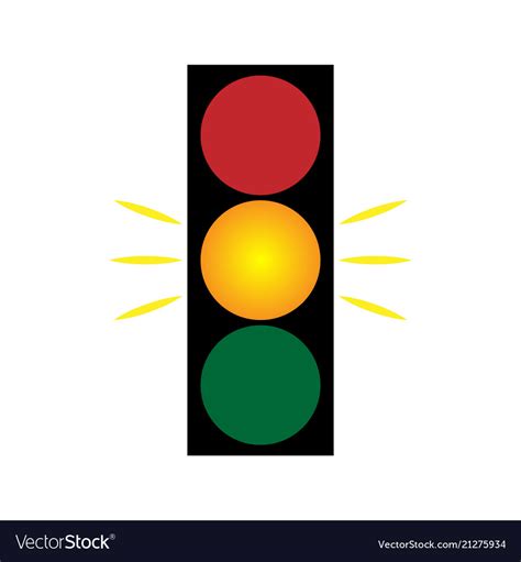 Traffic Light Yellow 203 Royalty Free Vector Image