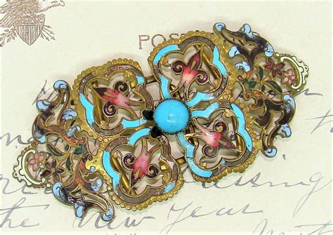 Antique French Champleve Enamel French Belt Buckle 1800s Etsy In 2021