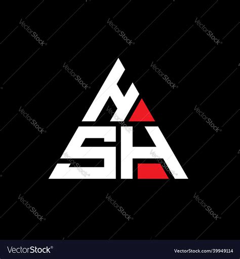 Hsh Triangle Letter Logo Design With Triangle Vector Image