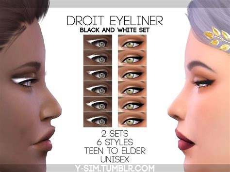 First Simple Eyeliner In Black And White Found In Tsr Category Sims 4