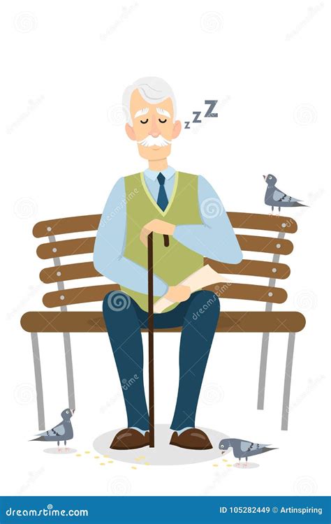 Old Man Sleeping Stock Vector Illustration Of Retirement 105282449