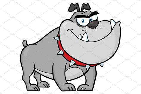 Angry Bulldog Dog Gray Color ~ Illustrations ~ Creative Market