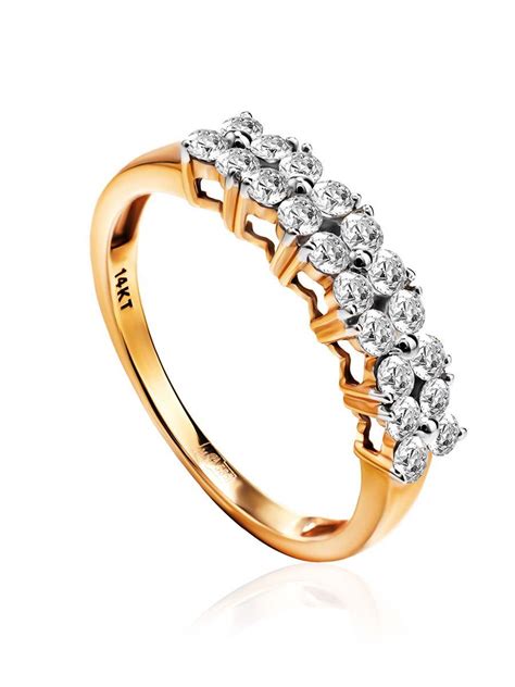 Кольца Кольца из золота Бриллиант Стильное золотое кольцо с