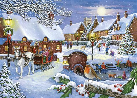 Puzzle Sleigh Ride The House Of Puzzles 4708 1000 Pieces Jigsaw Puzzles And Accessories