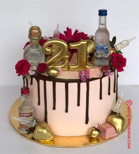 21st Female Girly Alcohol Birthday Cakes Ciroc Drip Cake Alcohol Birthday Cake Creative