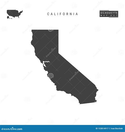California Us State Vector Map Isolated On White Background High