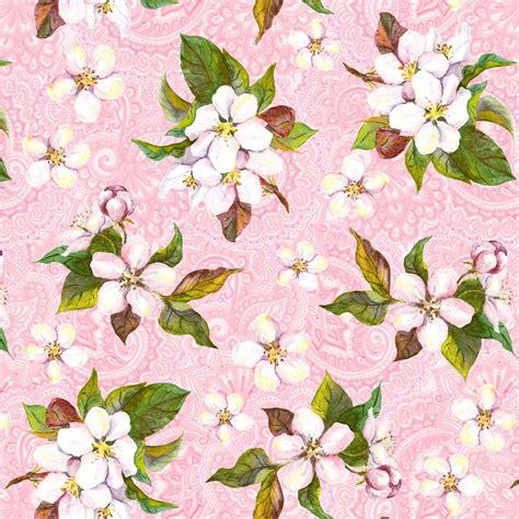 Pretty In Pink Medium Blossoms Floral Digital Print Fabric Ibfpri3pip