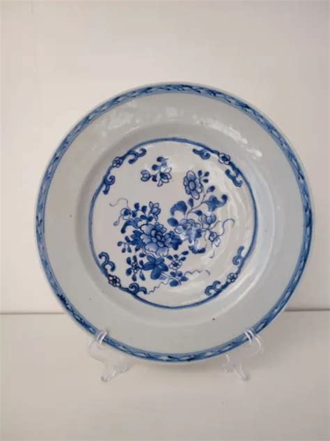 18th C Chinese Porcelain Plate Blue And White Qianlong Qing Dynasty