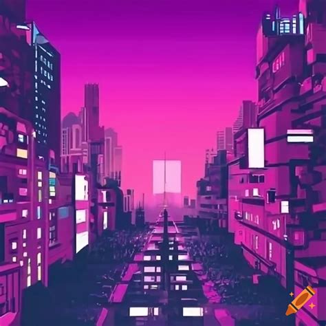 Cyberpunk City In Pink Tones On Craiyon