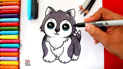 Como Dibujar Un Perro Husky Kawaii Dibujos Faciles Paso A Paso Draw