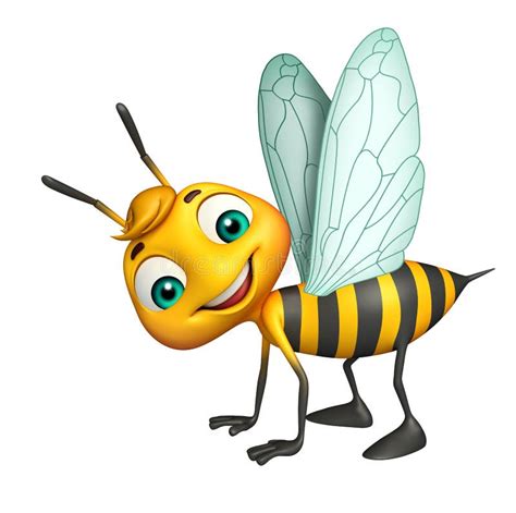 Cute Bee Funny Cartoon Character Stock Illustration Illustration Of