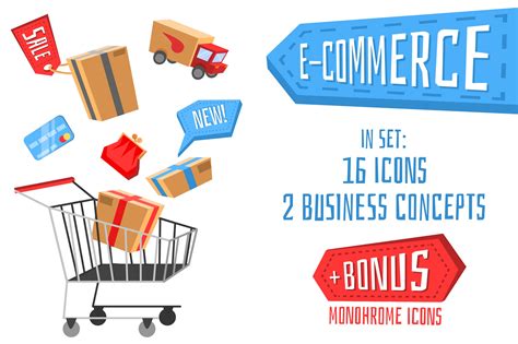 E-commerce icon set for online store | Pre-Designed Illustrator ...