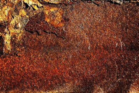Rusty Metal Background With Old Paint And Corrosion From Time Stock