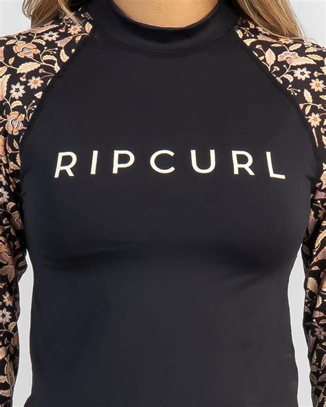 shop rip curl dreamers long sleeve rash vest in black fast shipping and easy returns city