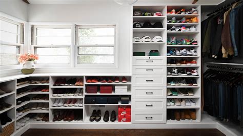 Expansive Walk In Closet With Shoe Storage Closet Storage Design
