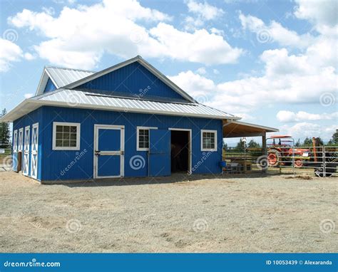 Blue Barn In A Farm Stock Image Image Of Close Building 10053439