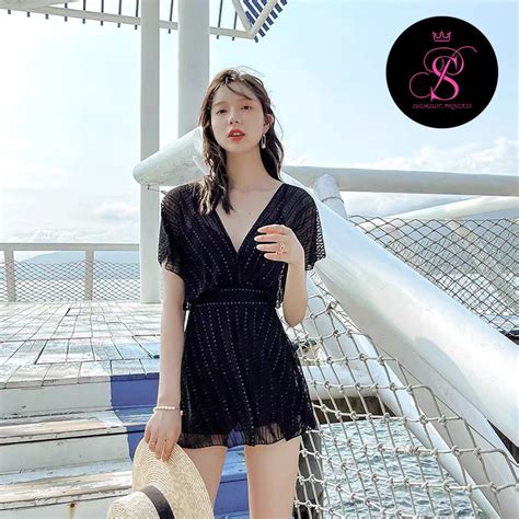 Lace Fashion Sexy Cover Belly Thin Conjoined Women Swimsuit One Piece Swimwear Conservative