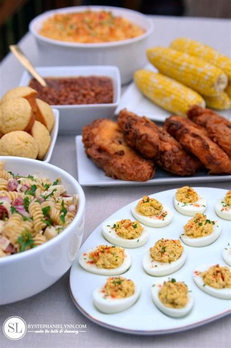 Truffle chicken & potato gratin. Fried Chicken Dinner Party | Casual Summer Entertaining ...