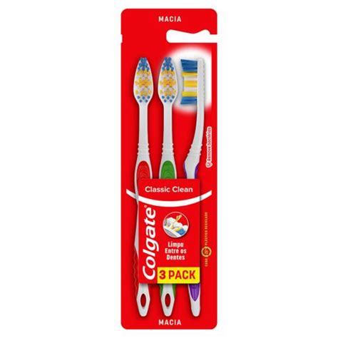 Escova Dental Macia Colgate Classic Clean 3 Unidades Sonda Supermercado Delivery