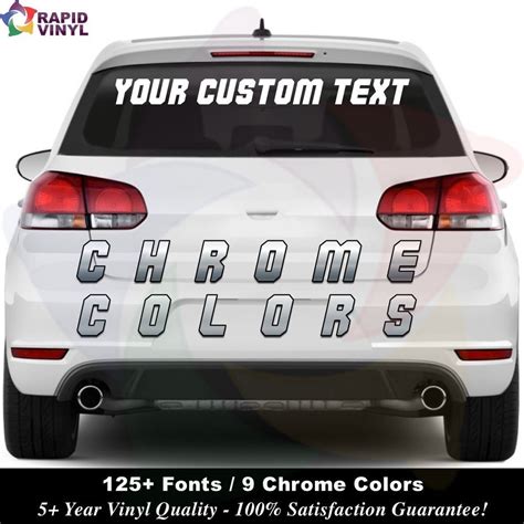 Chrome Personalized Custom 4 X 30 Window Decal Vinyl Text Lettering