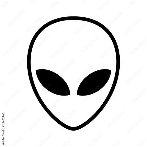Extraterrestrial Alien Face Or Head Symbol Line Art Icon For Apps And