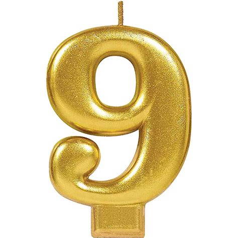 Gold Number 9 Candle Country Kitchen Sweetart