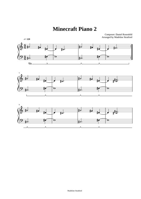 Minecraft Piano Theme 2 Easy Solo Sheet Music For Piano Download