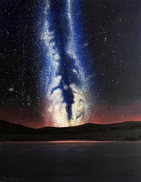 Milky Way Galaxy Painting Star Decor Night Sky Painting Etsy